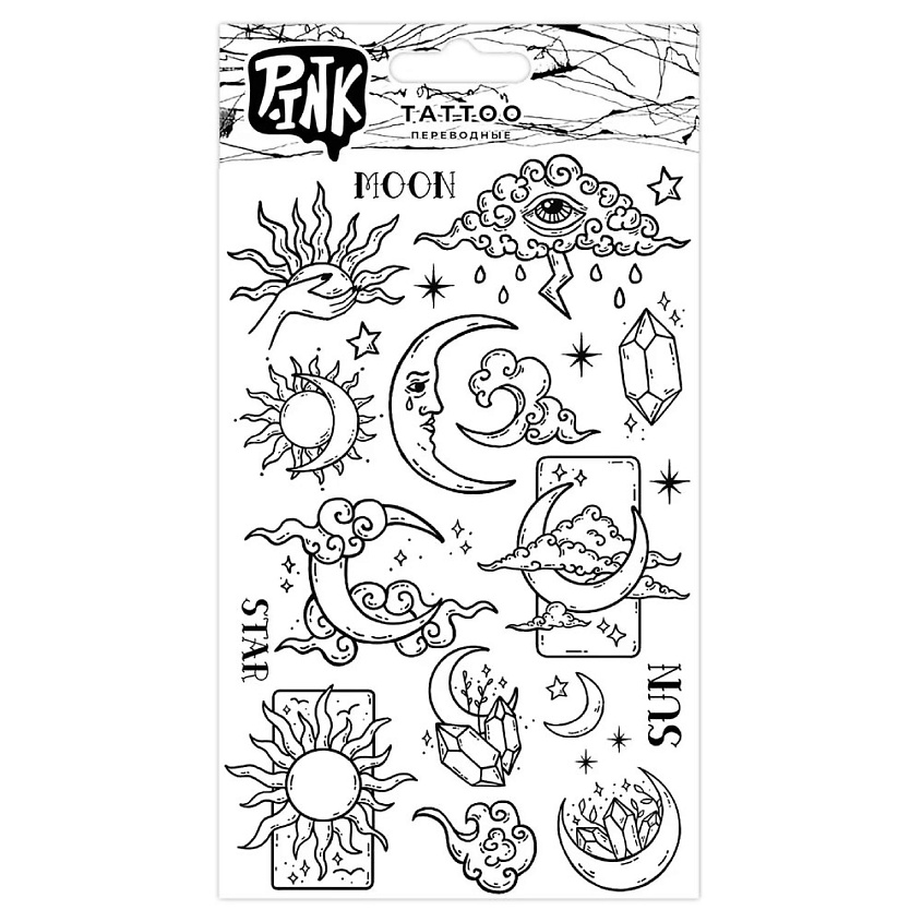 P.INK Наклейки-тату переводные Солнце и луна     – фото 2