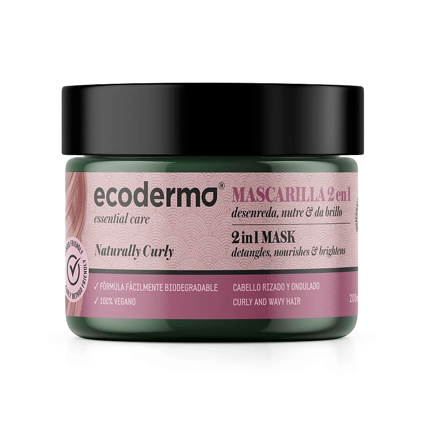 ECODERMA Маска для кудрявых волос 2 в 1 питающая и облегчающая расчесывание Naturally Curly 2 in 1 Mask – фото 2