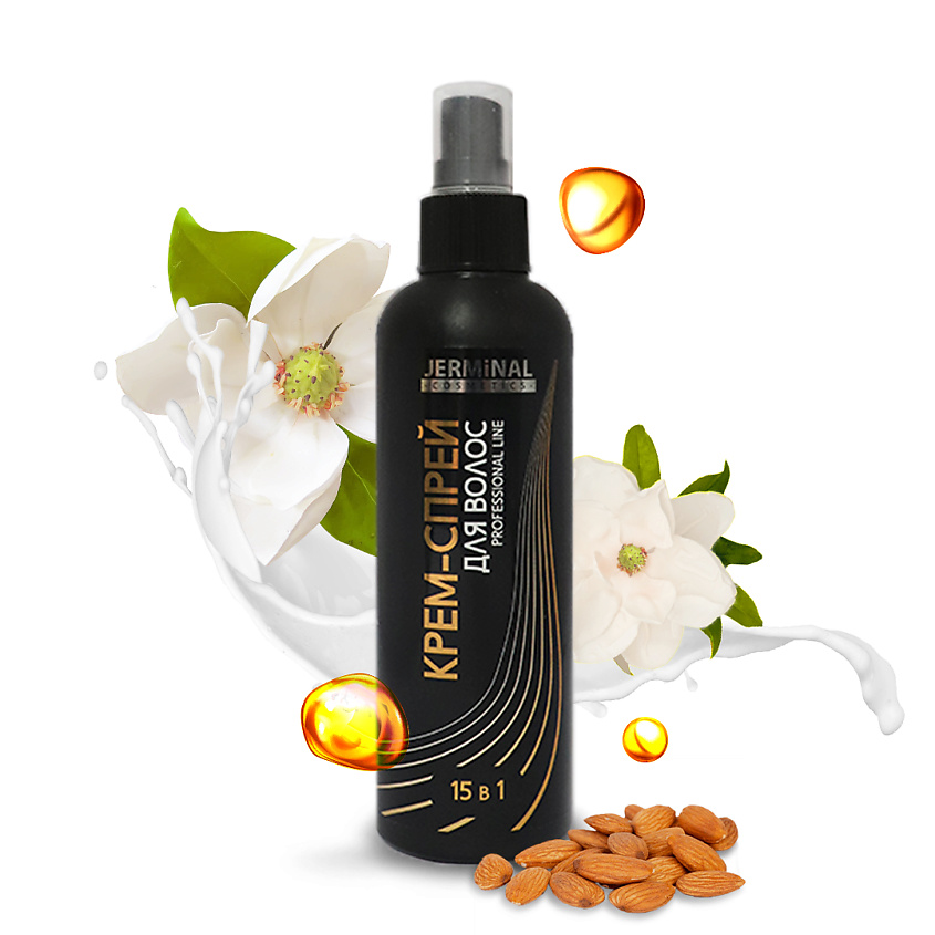 JERMINAL COSMETICS Крем-спрей профессиональный для волос термозащита 15в1 сыворотка несмываемая – фото 1