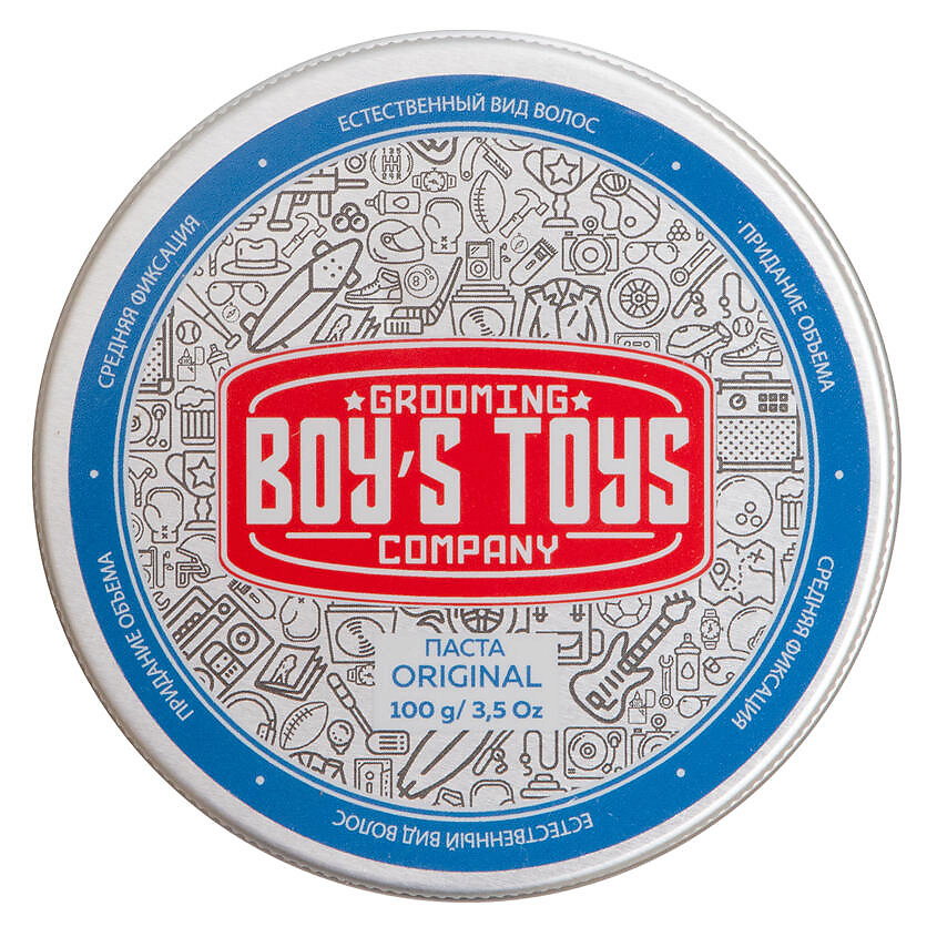 BOY'S TOYS Паста для укладки волос средней фиксации с низким уровнем блеска Original – фото 1