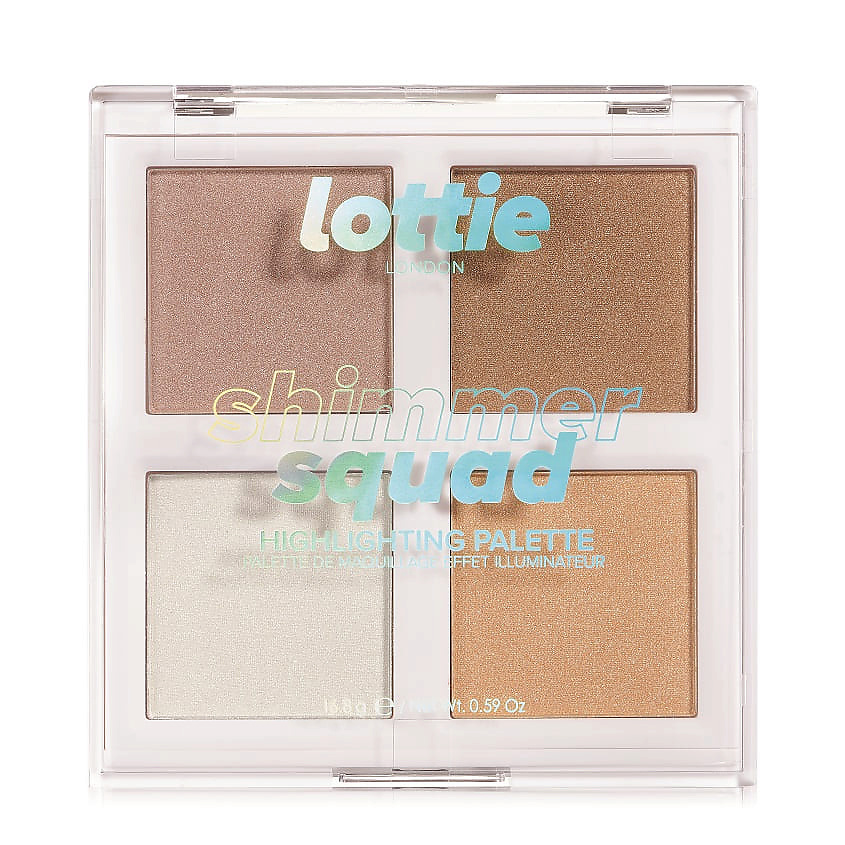 LOTTIE LONDON Палетка пудровых хайлатеров Shimmer Squad – фото 1