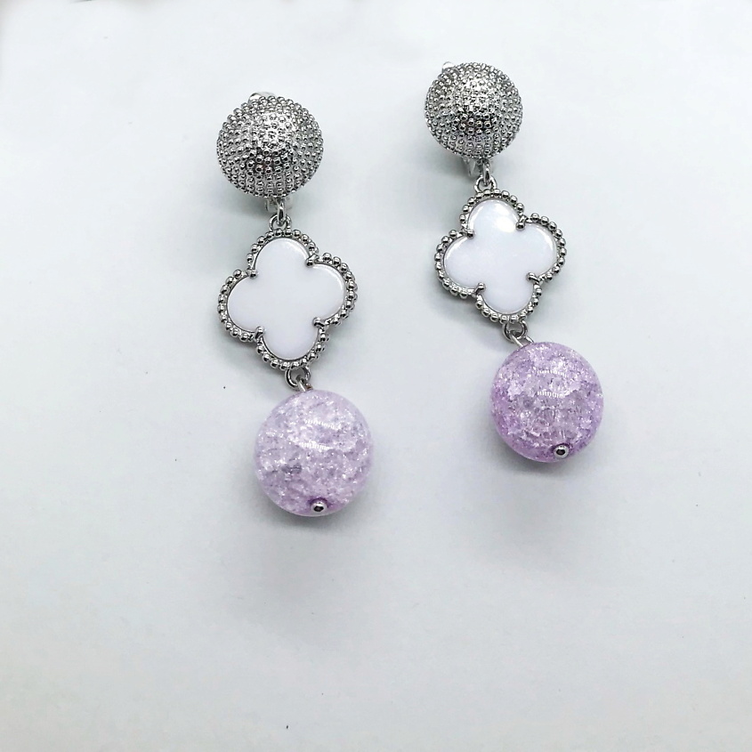 22 КАРАТА Серьги Lilac crystal – фото 2