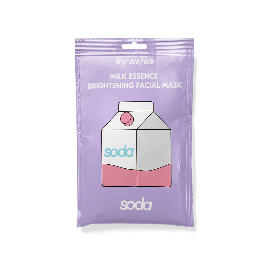 SODA Тканевая маска для лица с молочной эссенцией "для сияния кожи" – фото 2
