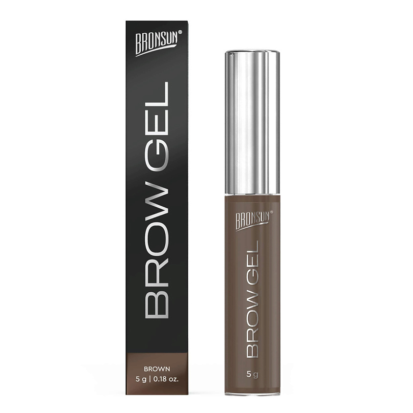 BRONSUN Гель для бровей оттеночный Tinted Brow Gel, Коричневый, 5 г – фото 1