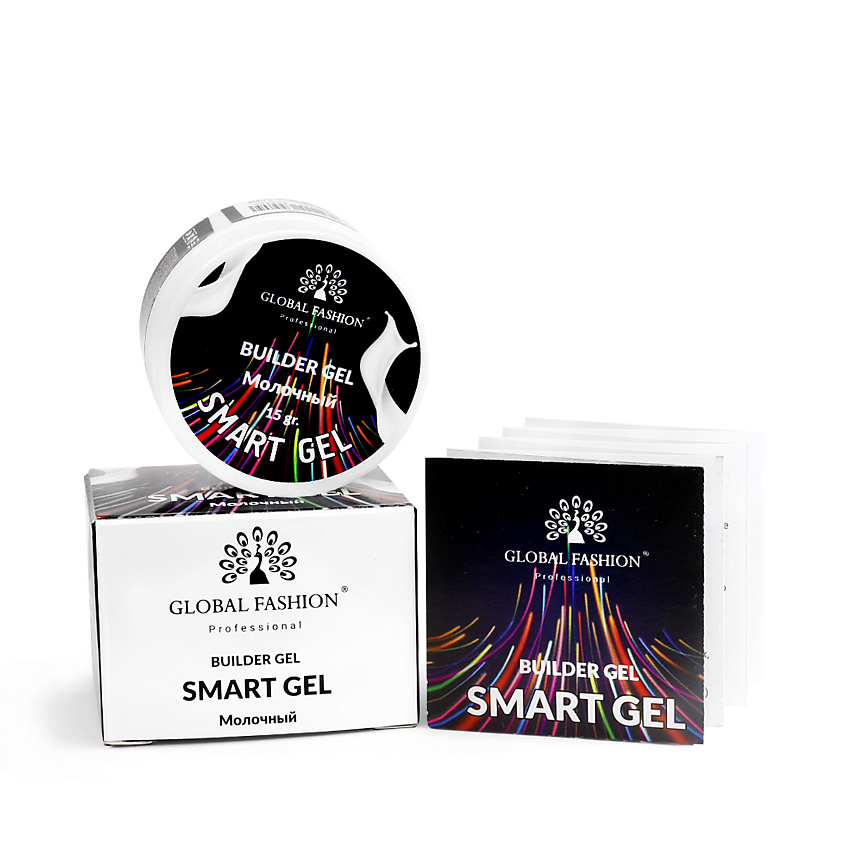 GLOBAL FASHION Гель для моделирования ногтей, двухфазный, Smart Gel , молочный – фото 2