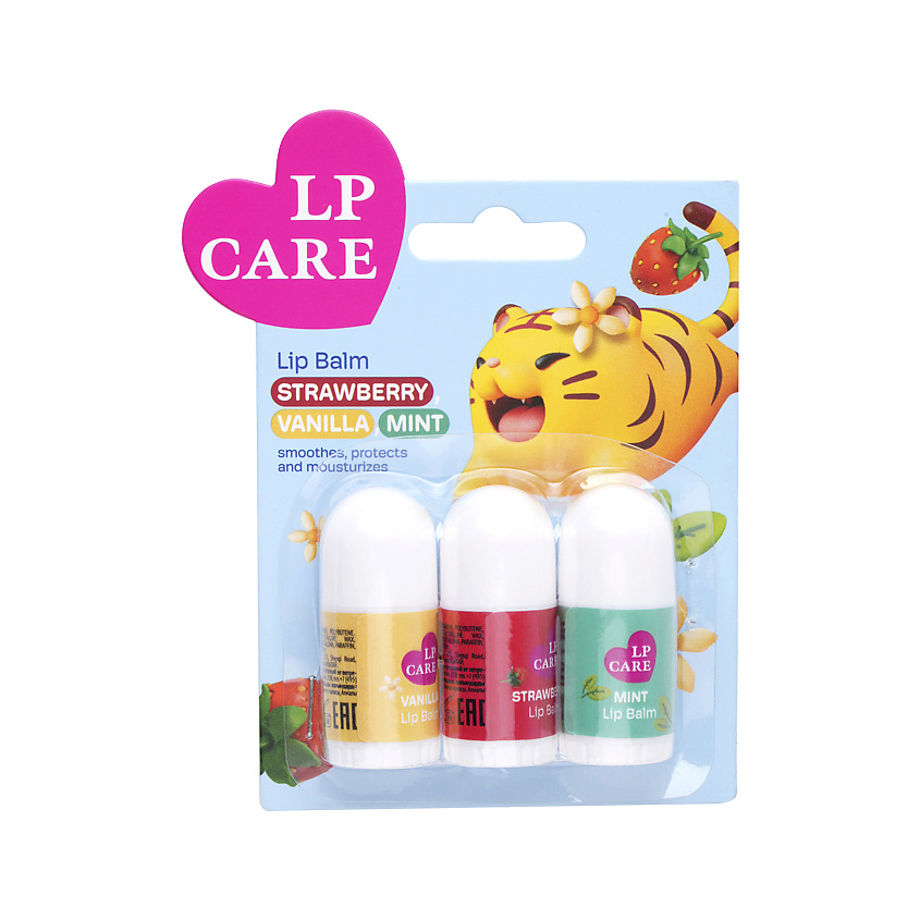 LP CARE Набор бальзамов для губ (клубника, ваниль мята) – фото 1