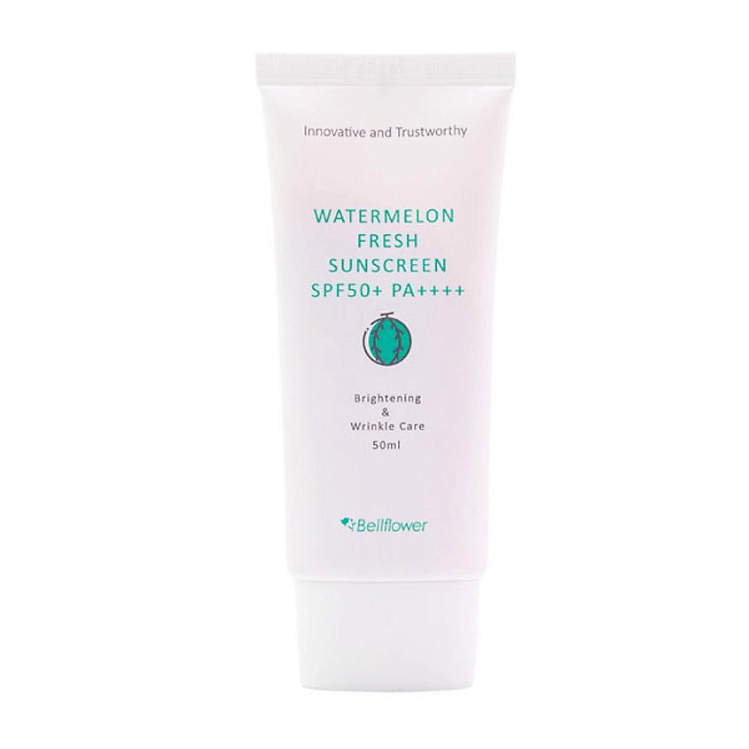 BELLFLOWER Крем для лица солнцезащитный с экстрактом арбуза Watermelon Fresh Sunscreen SPF 50+ PA++++ – фото 1