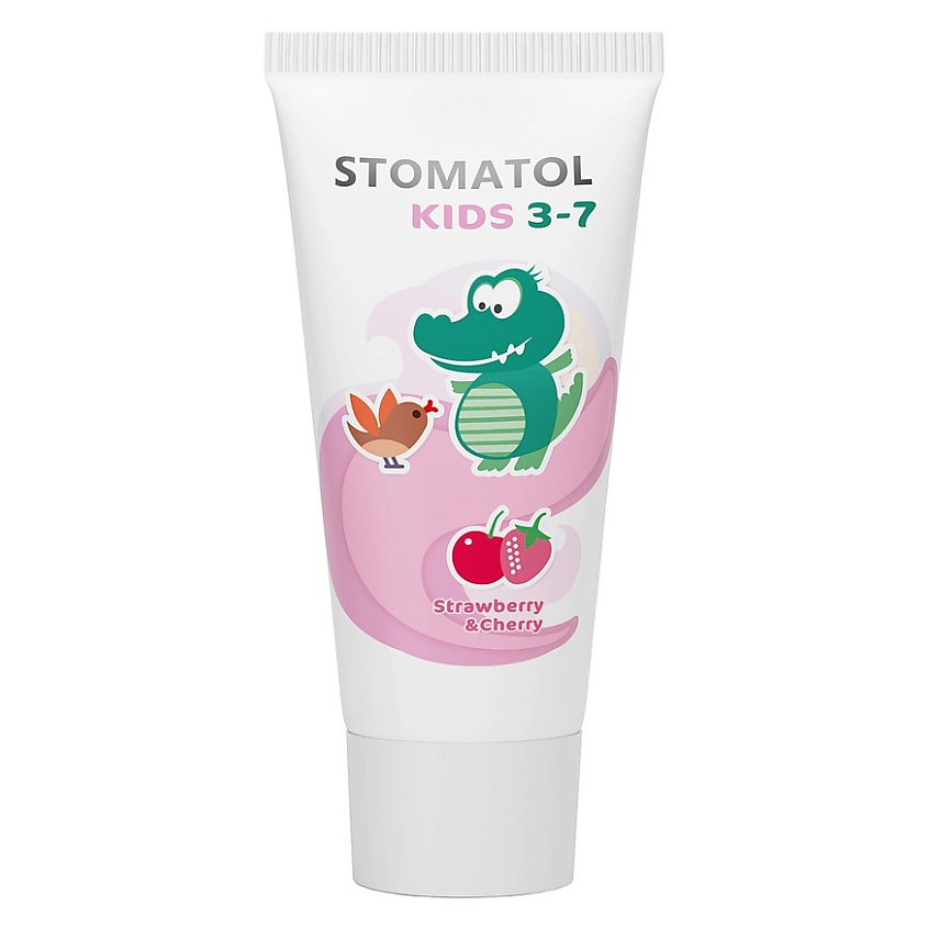 STOMATOL KIDS Зубная паста детская c 3 лет со вкусом Клубника и вишня защита от кариеса – фото 1