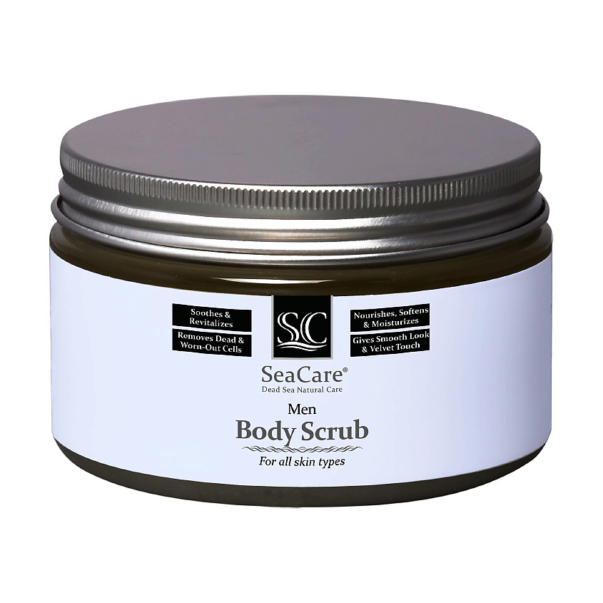 SEACARE Мужской Омолаживающий скраб для тела с минералами Мертвого Моря и натуральными маслами – фото 1