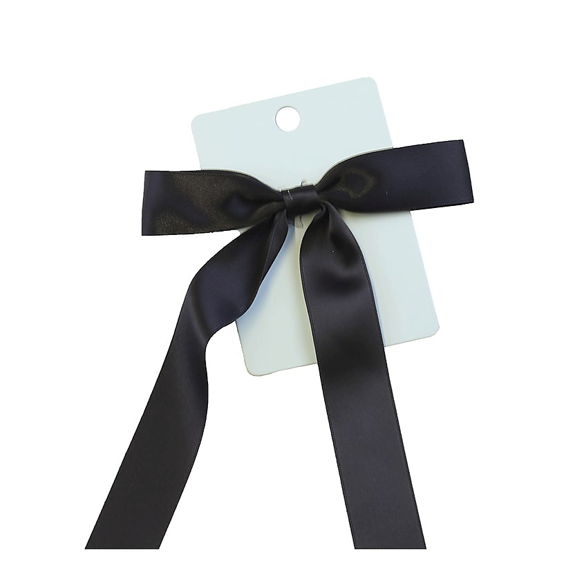 TWINKLE Резинка для волос с бантом Black Satin – фото 2