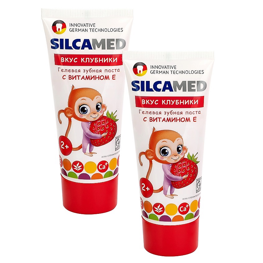 SILCAMED Детская зубная паста 2+ со вкусом Клубники – фото 1
