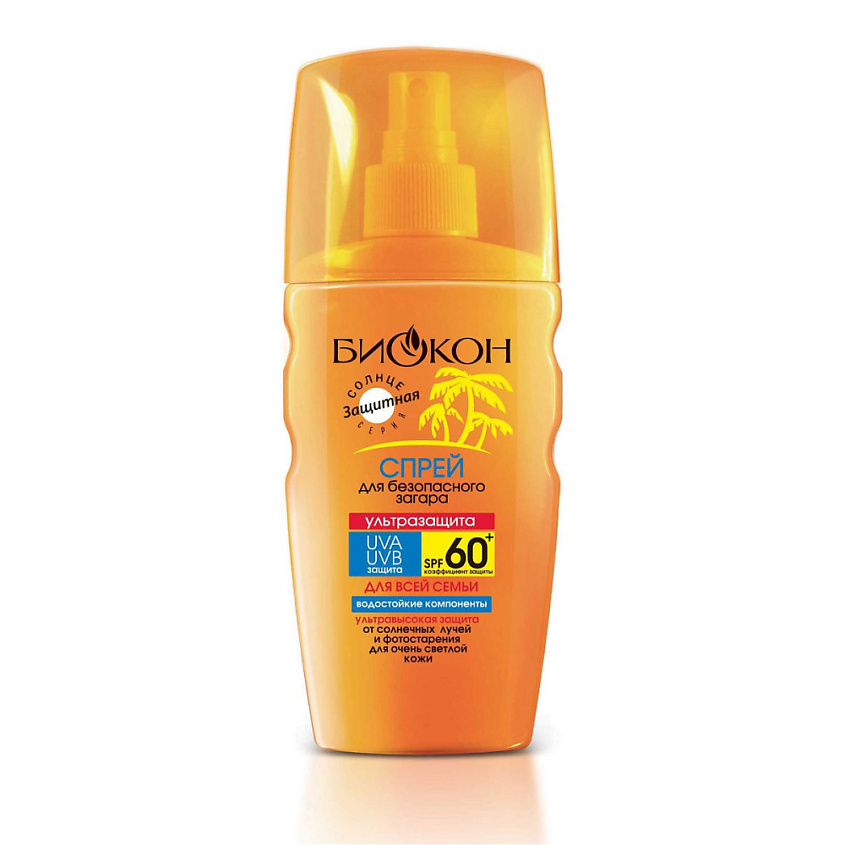БИОКОН Спрей для безопасного загара SPF 60+ Ультразащита для всей семьи – фото 2