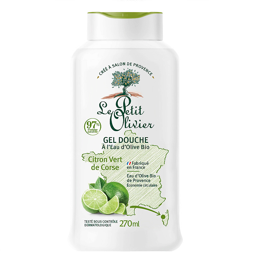 LE PETIT OLIVIER Гель для душа увлажняющий Корсиканский лайм Citron Vert de Corse Gel Douche – фото 2