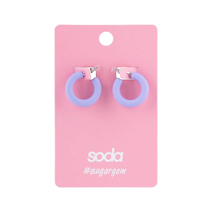 SODA Серьги SMALL PURPLE RINGS #sugargem – фото 2