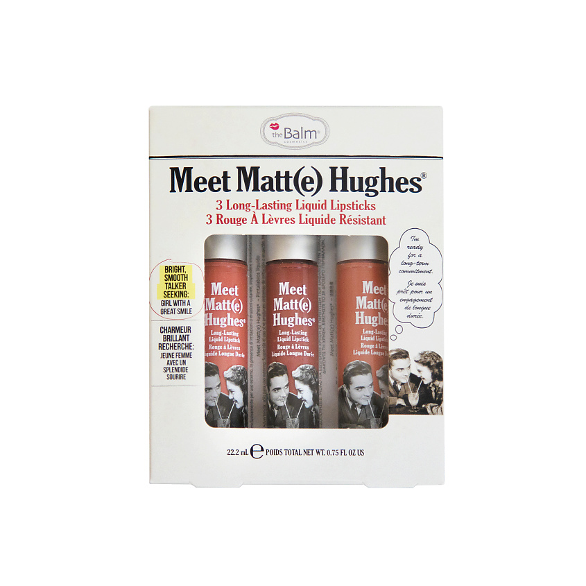 THEBALM Набор из 3 оттенков мини жидких матовых помад Meet Matt(e) Hughes – фото 1