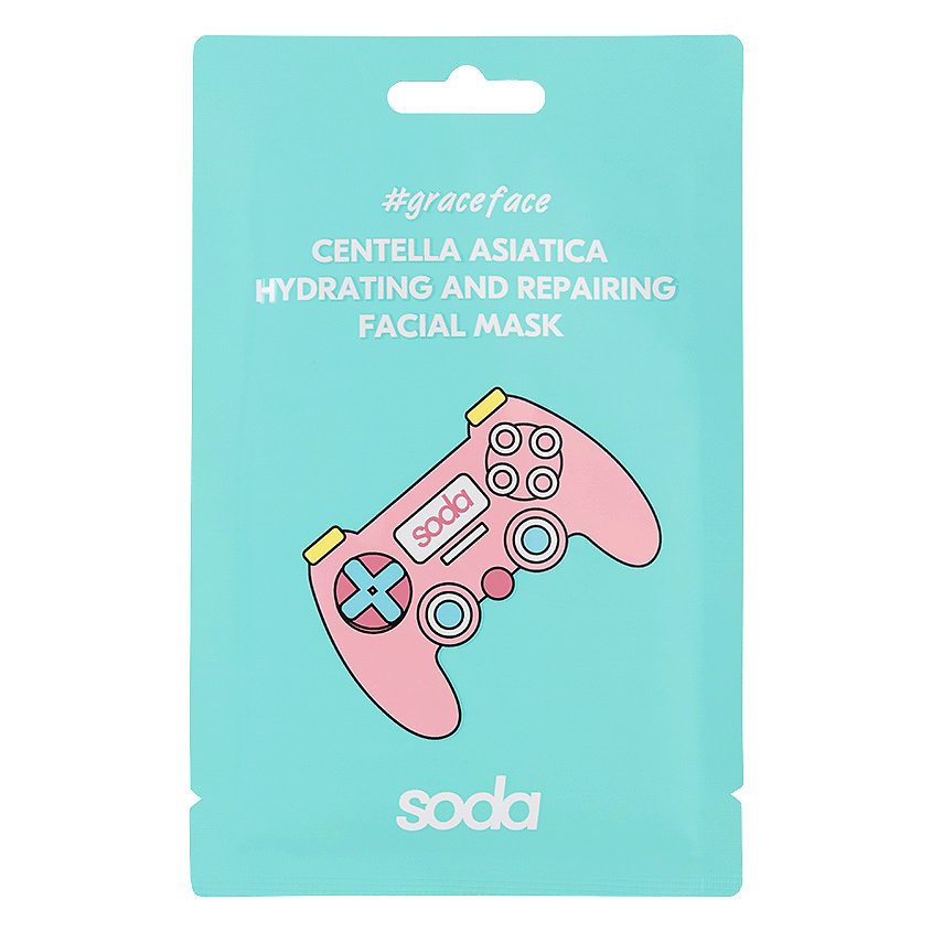 SODA Тканевая маска для лица "увлажняющая и восстанавливающая с центеллой" – фото 1