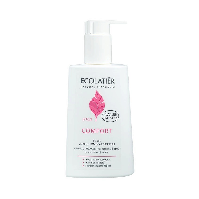 ECOLATIER Гель для интимной гигиены Comfort с молочной кислотой и пробиотиком – фото 1
