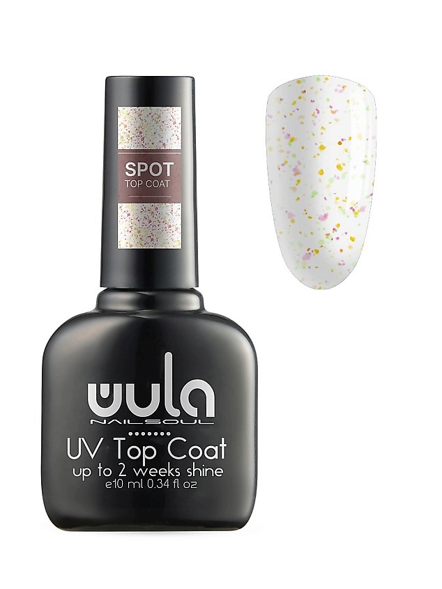 WULA NAILSOUL Верхнее покрытие с цветным глиттером Spot Top Coat, тон S01 – фото 2
