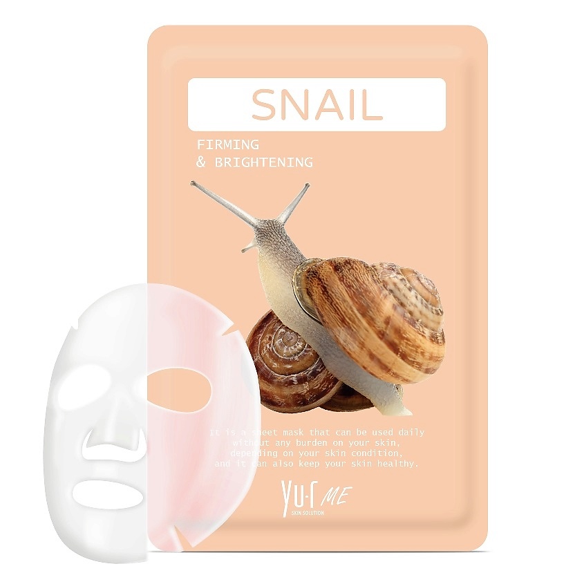 YU.R Тканевая маска для лица с фильтратом улиточного секрета ME Snail Sheet Mask – фото 2