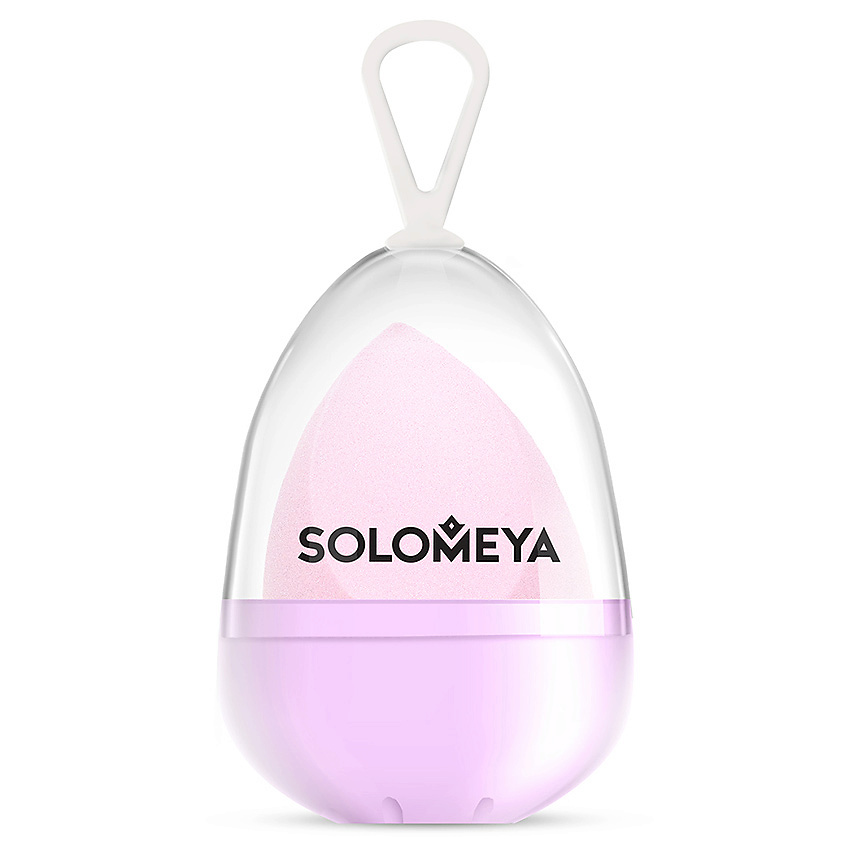SOLOMEYA Косметический спонж для макияжа со срезом лиловый Flat End blending sponge lilac – фото 1