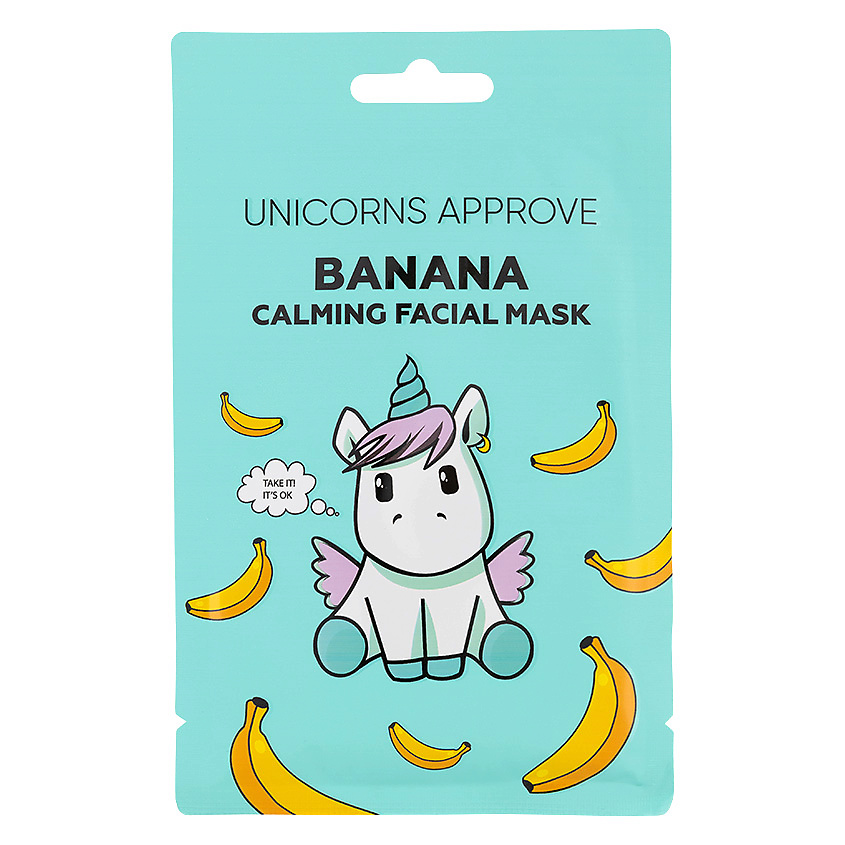 UNICORNS APPROVE Тканевая маска для лица с экстрактом банана "успокаивающая" – фото 1
