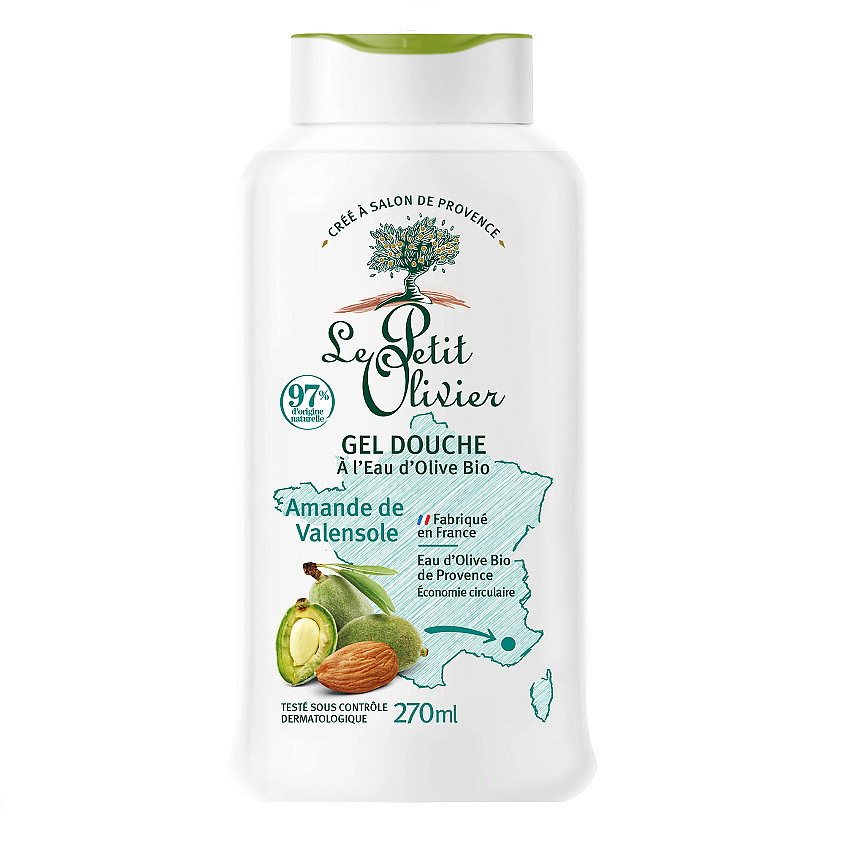 LE PETIT OLIVIER Гель для душа увлажняющий Миндаль из Валенсоли Amande de Valensole Gel Douche – фото 2