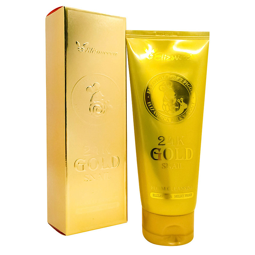ELIZAVECCA Пенка для умывания с колоидным золотом и муцином улитки 24K Gold Snail Foam Cleansing – фото 2