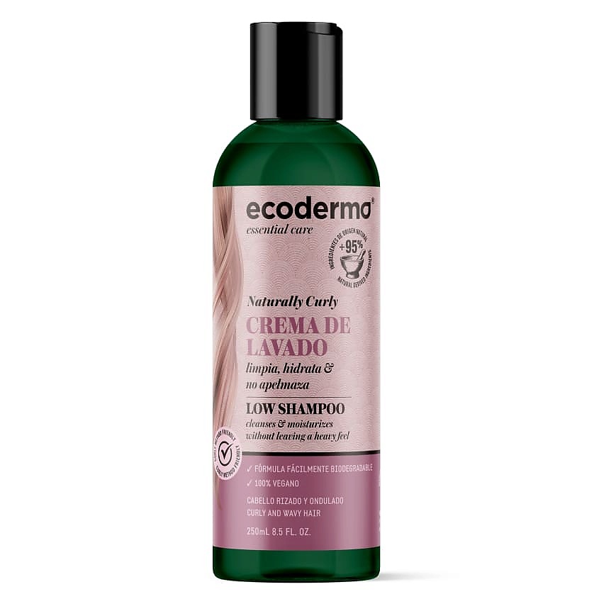 ECODERMA Шампунь для кудрявых волос очищающий и увлажняющий Naturally Curly Low Shampoo – фото 2