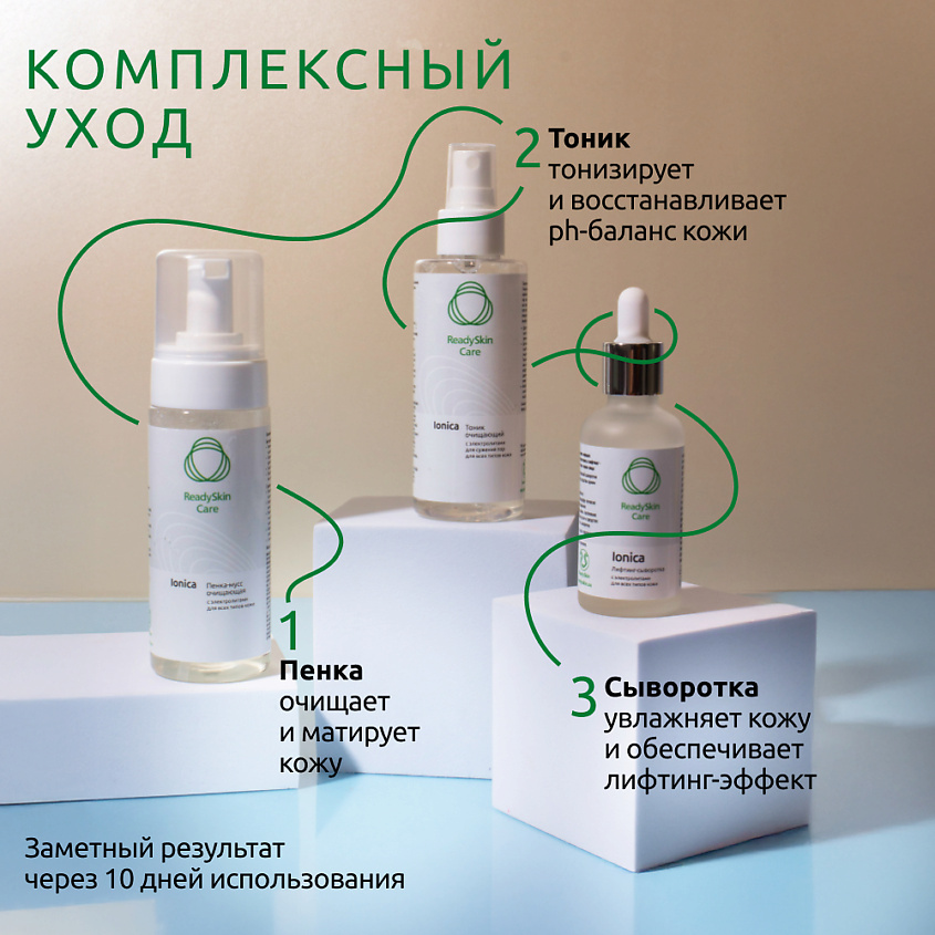 READYSKIN CARE Ionica Лифтинг-сыворотка против морщин с электролитами – фото 8
