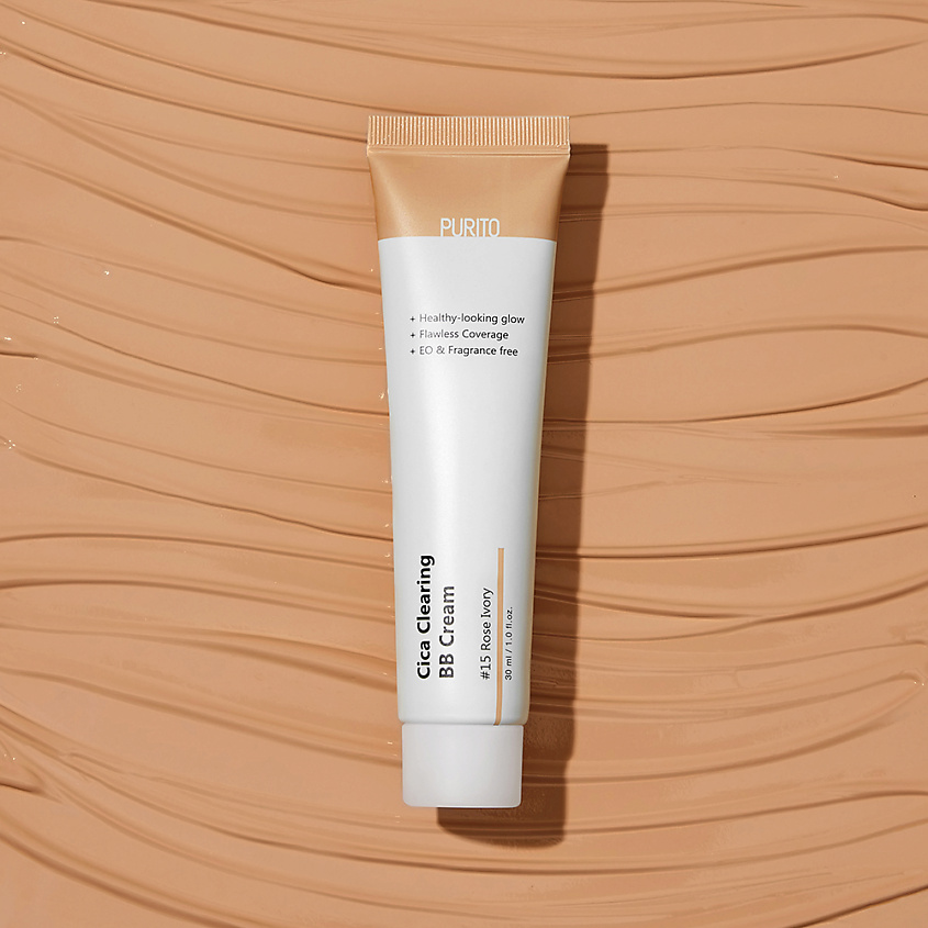 PURITO BB крем для чувствительной кожи Cica Clearing BB Cream #15 Rose Ivory – фото 2