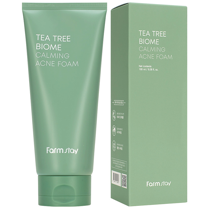 FARMSTAY Пенка для умывания Успокаивающая для проблемной кожи Tea Tree Biome Calming Acne Foam – фото 1