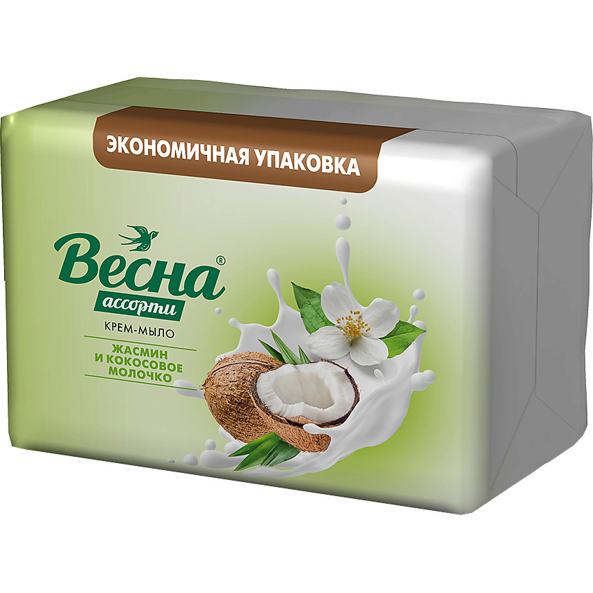 ВЕСНА Крем-мыло туалетное твердое жасмин и кокосовое молочко – фото 2