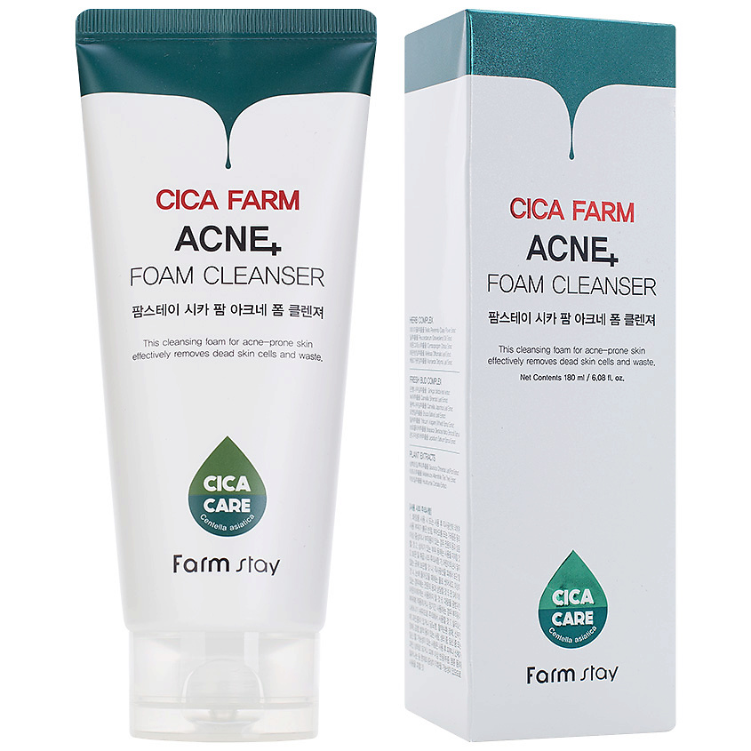 FARMSTAY Пенка для умывания очищающая с центеллой азиатской Cica Farm Acne Foam Cleanser – фото 1