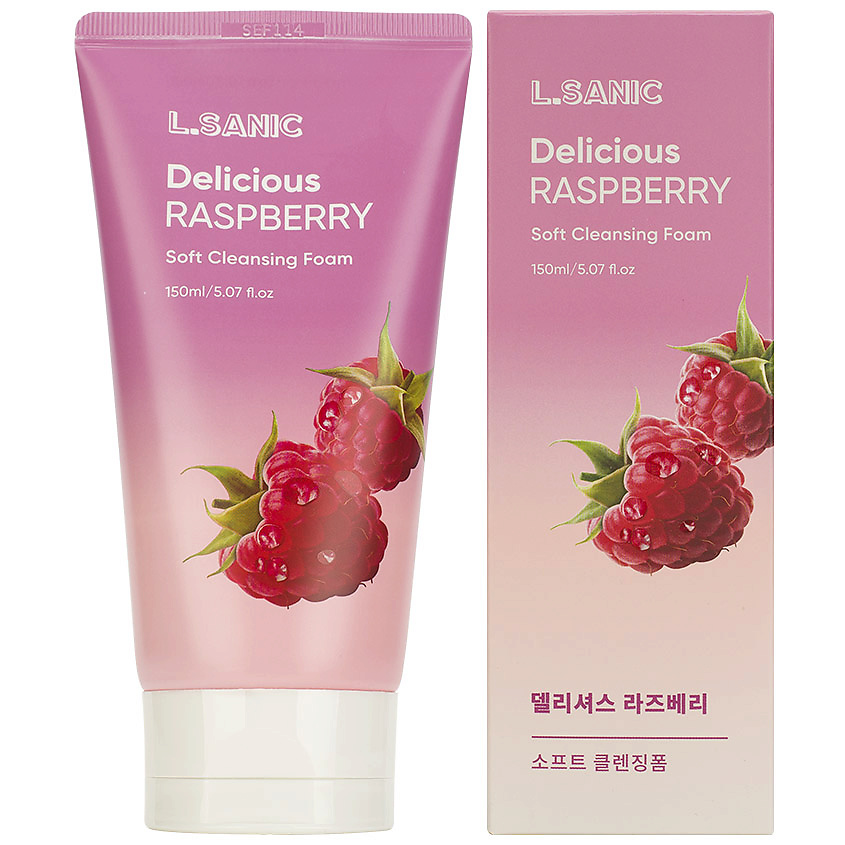 LSANIC Пенка для умывания Очищающая с экстрактом малины Delicious Raspberry Soft Cleansing Foam – фото 1