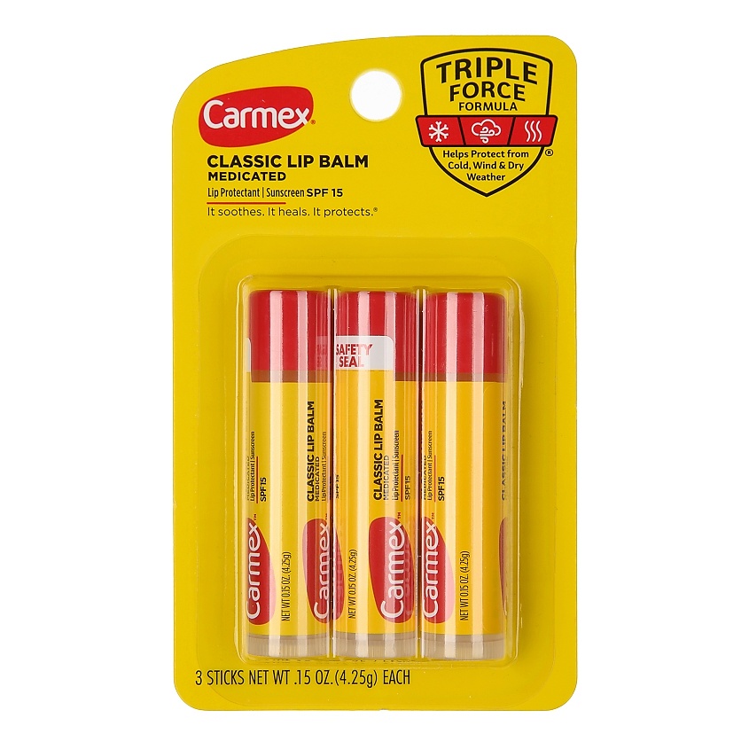CARMEX Набор бальзамов для губ в стике классический SPF 15 – фото 1