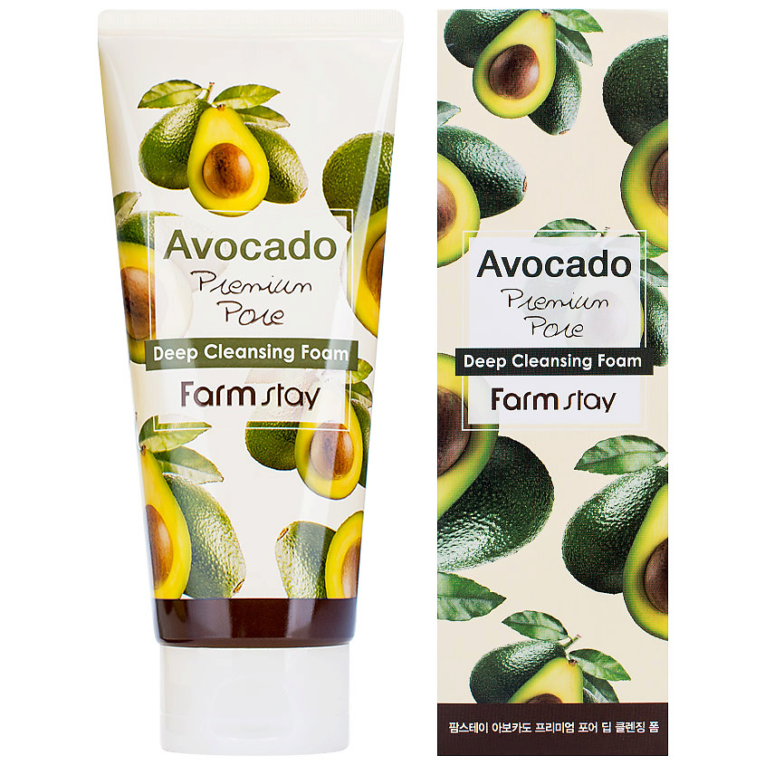 FARMSTAY Пенка для умывания очищающая с экстрактом авокадо Avocado Premium Pore Deep Cleansing Foam – фото 1