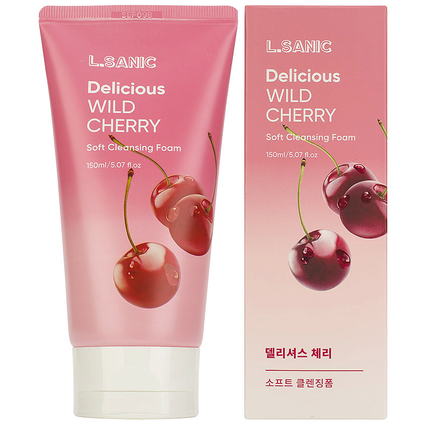 LSANIC Пенка для умывания Очищающая с экстрактом дикой вишни Delicious Wild Cherry Soft Cleansing Foam – фото 1