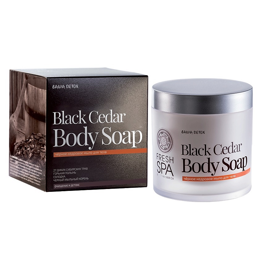NATURA SIBERICA Мыло для тела черное кедровое FRESH SPA Bania Detox – фото 1