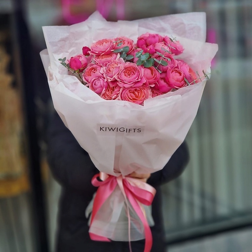 KIWIGIFTS Букет цветов живые Розы кустовые – фото 4