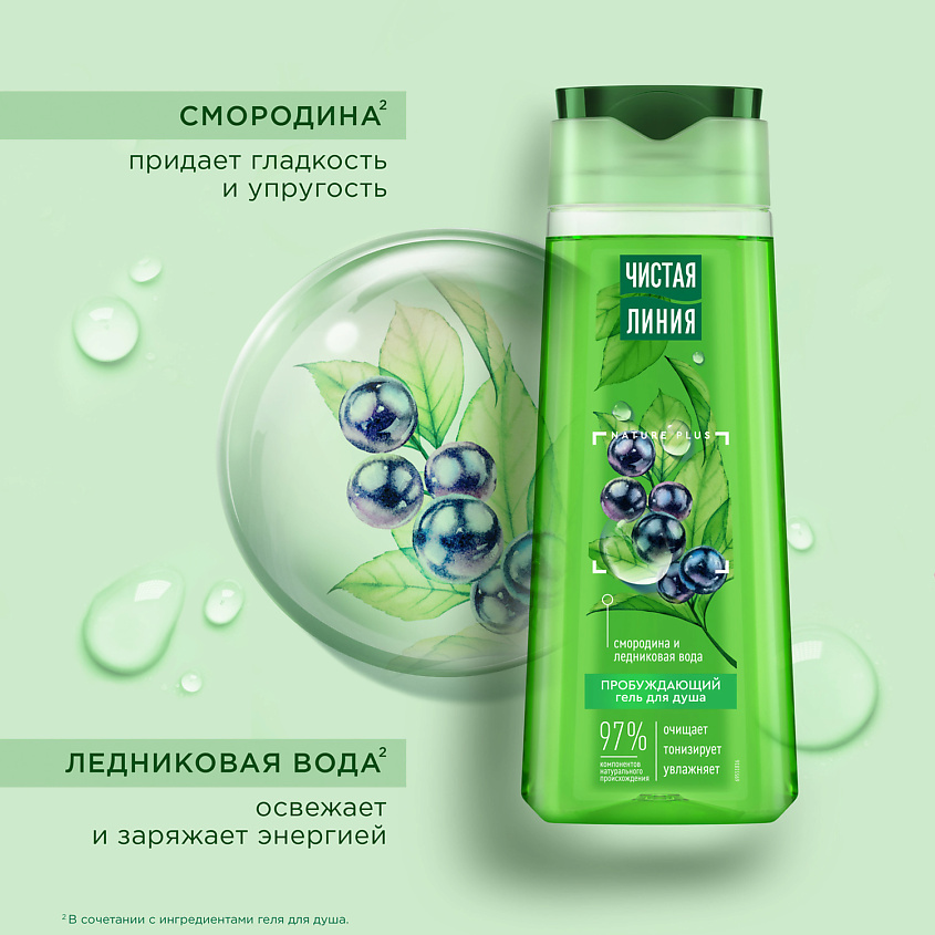 ЧИСТАЯ ЛИНИЯ Гель для душа ПРОБУЖДАЮЩИЙ – фото 10