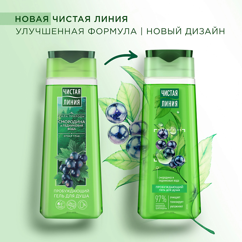 ЧИСТАЯ ЛИНИЯ Гель для душа ПРОБУЖДАЮЩИЙ – фото 9