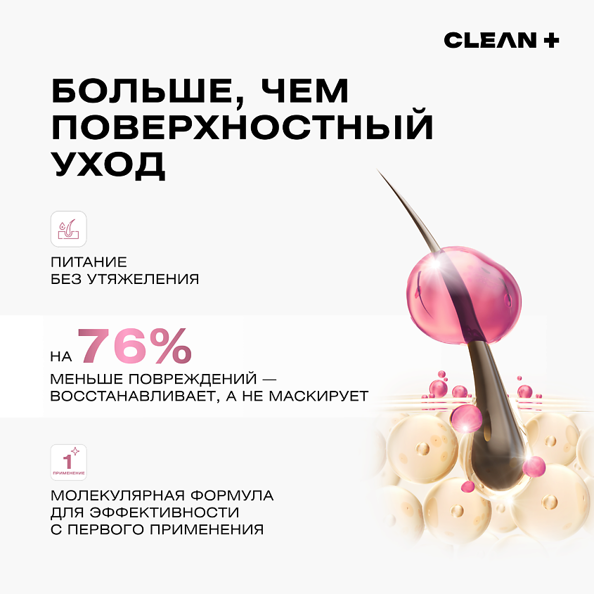 CLEAN+ Шампунь женский для окрашенных волос ALL IN+ – фото 2