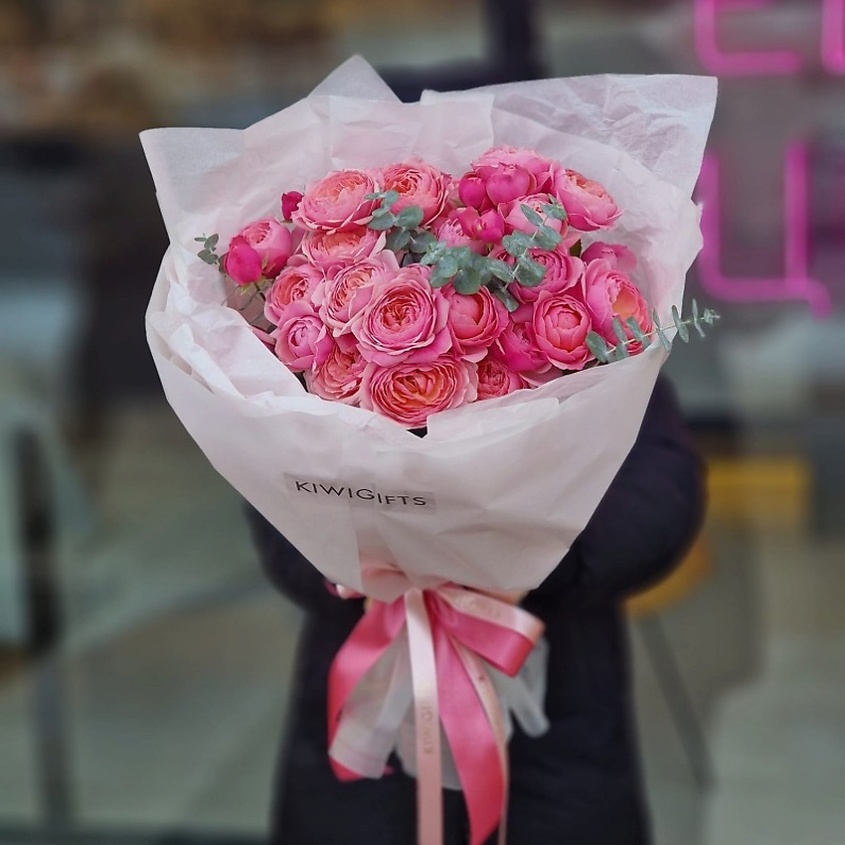 KIWIGIFTS Букет цветов живые Розы кустовые – фото 2