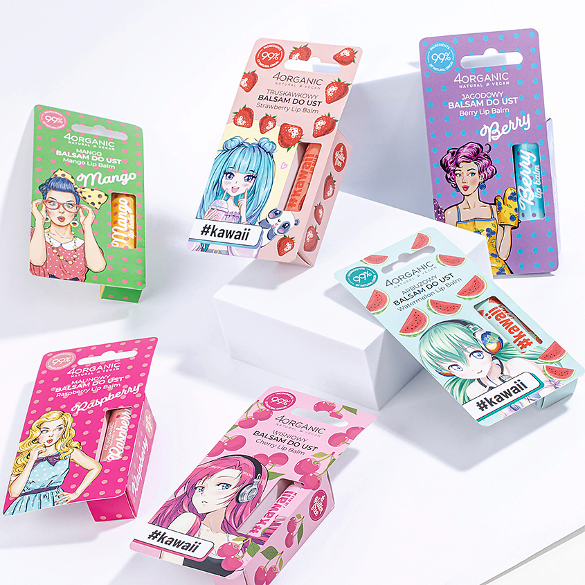 4ORGANIC Бальзам для губ #KAWAII Арбуз – фото 2