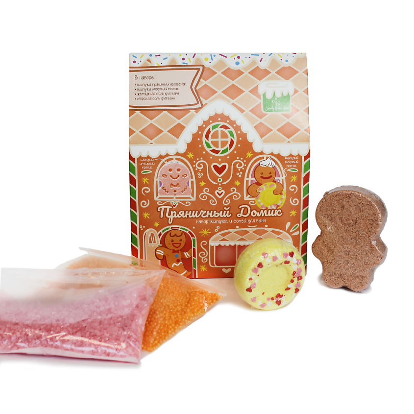 LABORATORY KATRIN Подарочный набор Candy bath bar "Пряничный домик" бомбочки и соль – фото 5