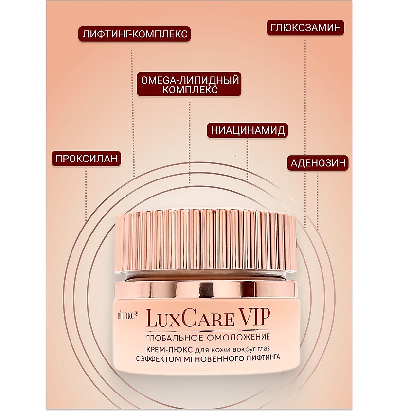 ВИТЭКС Крем-люкс для кожи вокруг глаз мгновенный лифтинг Lux Care VIP – фото 2