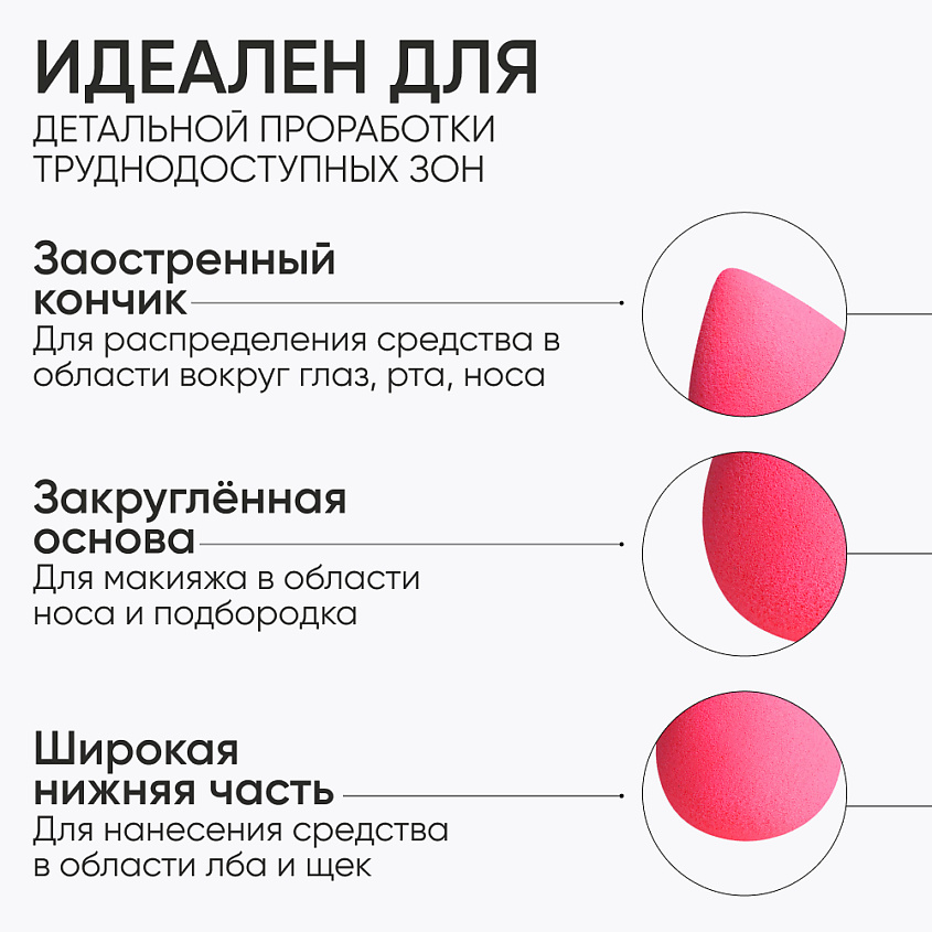 LIMONI Спонж для макияжа в наборе с корзинкой Blender Makeup Sponge, Ягодный – фото 7