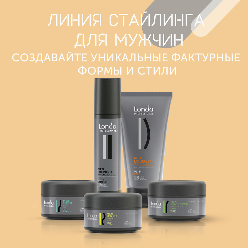 LONDA PROFESSIONAL MEN CHANGE OVER Пластичная паста для волос нормальной фиксации – фото 2