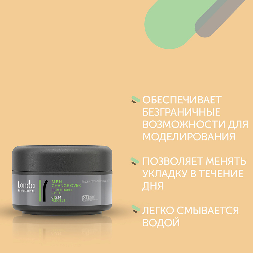 LONDA PROFESSIONAL MEN CHANGE OVER Пластичная паста для волос нормальной фиксации – фото 4