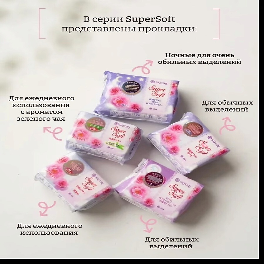 SAYURI Ночные гигиенические прокладки Super Soft – фото 4